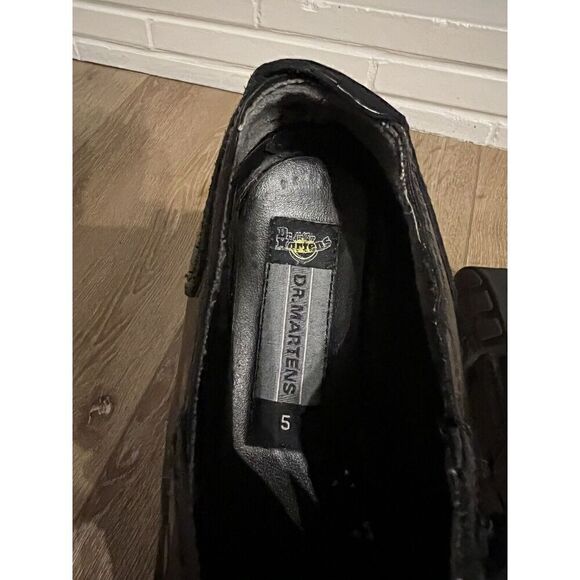 Vintage Dr Martens Men's Black Leather Combat Derby Shoes US 5 Doc Martins - Picture 8 of 8